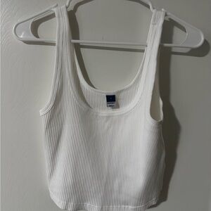 White Old Navy Ribbed Crop Tanktop